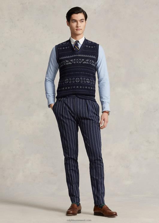 Ralph Lauren mehed fair isle puuvillasegu kampsun vest PR0V1029 mereväe kombinatsioon
