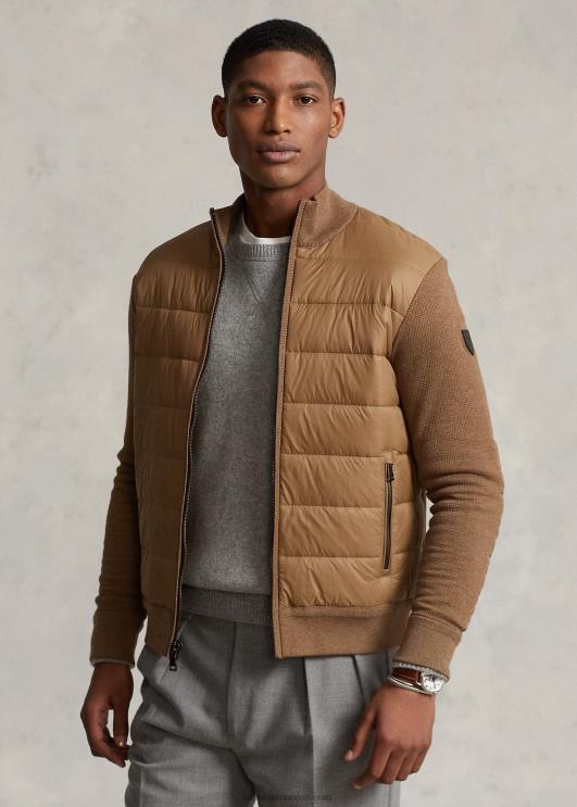 Ralph Lauren mehed hübriid täistõmblukuga kampsun PR0V1109 shetlandi pruun