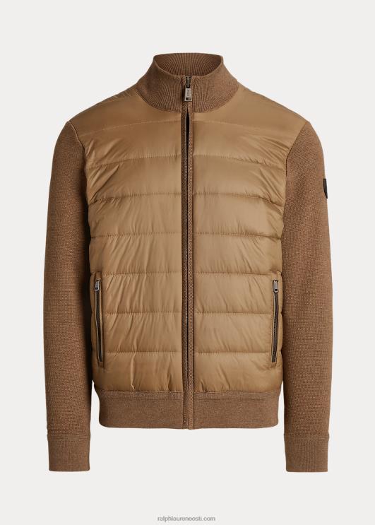 Ralph Lauren mehed hübriid täistõmblukuga kampsun PR0V1109 shetlandi pruun