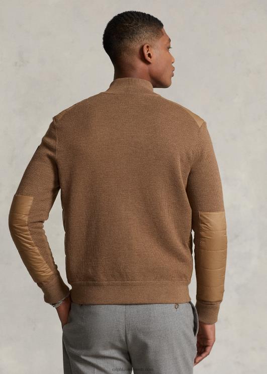 Ralph Lauren mehed hübriid täistõmblukuga kampsun PR0V1109 shetlandi pruun