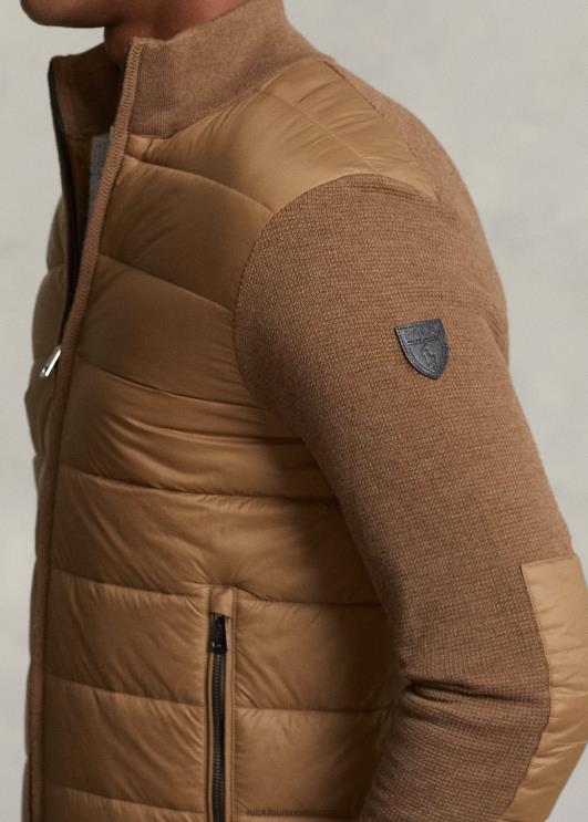 Ralph Lauren mehed hübriid täistõmblukuga kampsun PR0V1109 shetlandi pruun