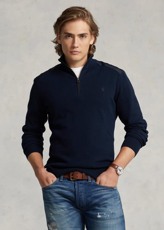 Ralph Lauren mehed hübriidne veerandtõmblukuga kampsun PR0V1159 torude merevägi