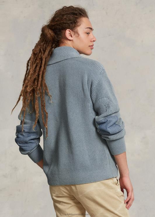 Ralph Lauren mehed hädas puuvillasest rätikust kardigan PR0V1100 indigo multi