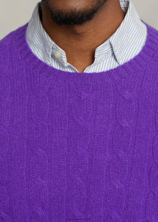 Ralph Lauren mehed ikooniline kaabliga kootud kašmiirkampsun PR0V1675 regent lilla