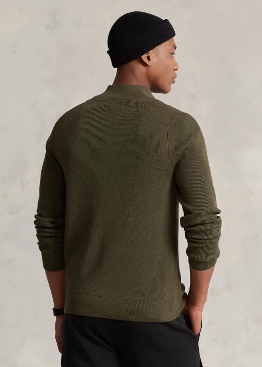 Ralph Lauren mehed jõudlus veerandtõmblukuga kampsun PR0V8589 varikatus oliivikanarbik