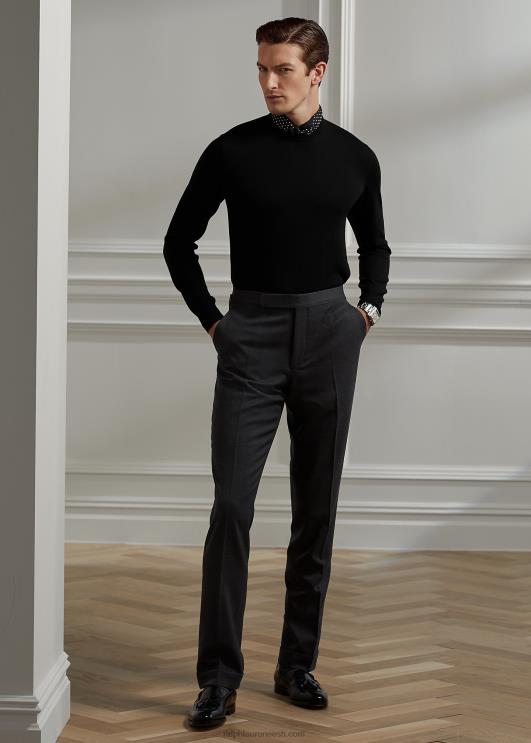 Ralph Lauren mehed kašmiirist kaelusega kampsun PR0V49 klassikaline must