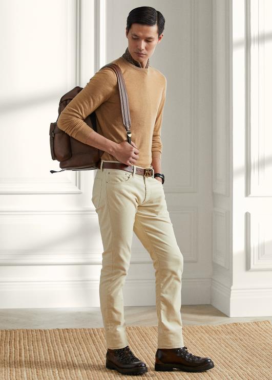 Ralph Lauren mehed kašmiirist kaelusega kampsun PR0V8402 kaameli melange