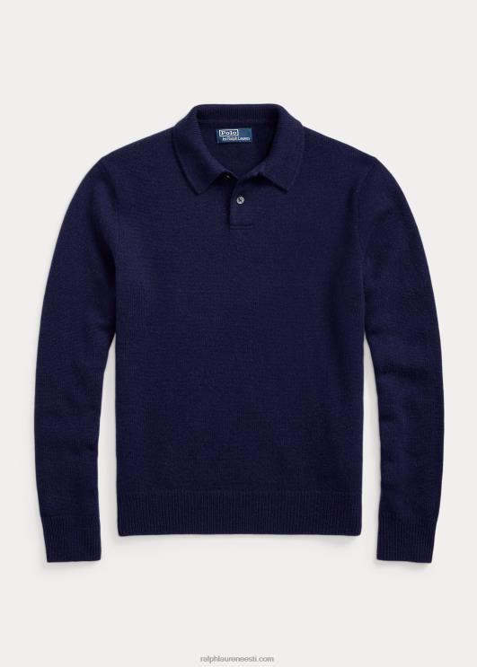 Ralph Lauren mehed kašmiirist polo-kraega kampsun PR0V139 hele merevägi