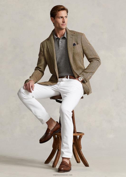 Ralph Lauren mehed kašmiirist polo-kraega kampsun PR0V489 kollakashall kanarbik