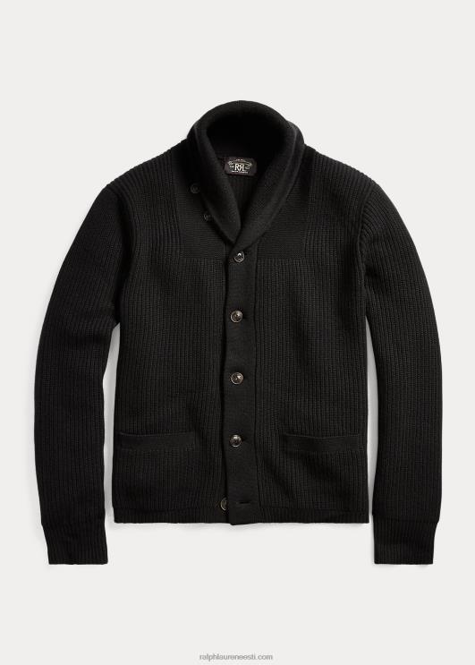 Ralph Lauren mehed kašmiirist rätikkraega kardigan PR0V1783 must