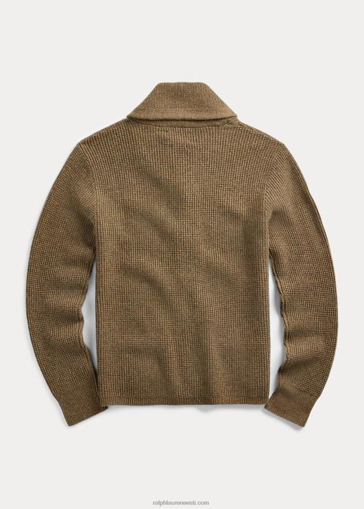 Ralph Lauren mehed kašmiirist rätikkraega kardigan PR0V1784 oliivikanarbik