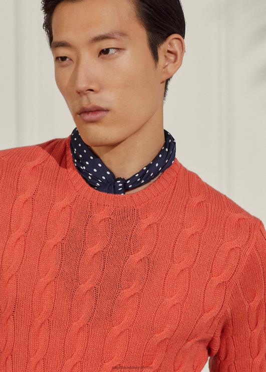 Ralph Lauren mehed kaabliga kootud kašmiirist kampsun PR0V71 melon