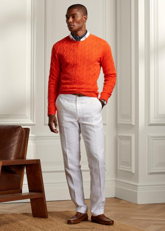 Ralph Lauren mehed kaabliga kootud kašmiirist kampsun PR0V79 kibemagus