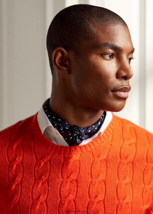 Ralph Lauren mehed kaabliga kootud kašmiirist kampsun PR0V79 kibemagus