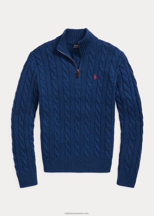 Ralph Lauren mehed kaabliga kootud puuvillane kampsun PR0V1130 rustikaalne mereväe kanarbik