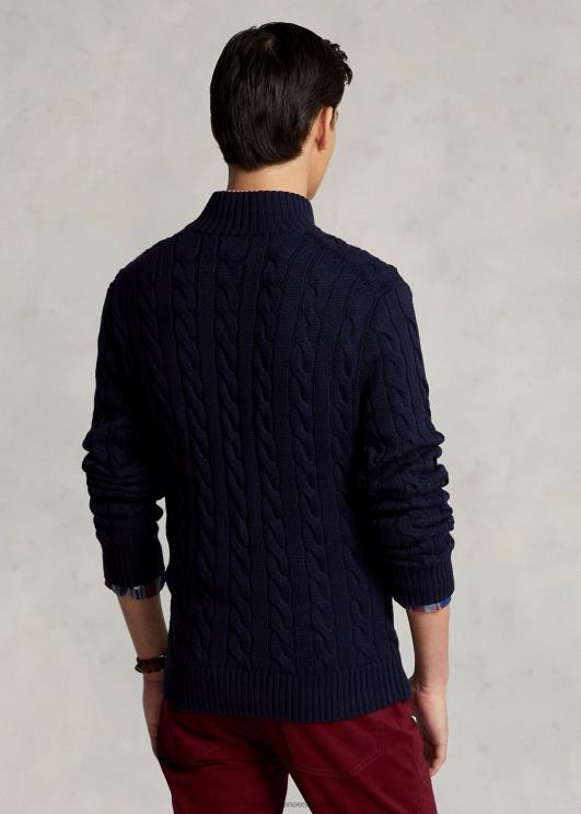 Ralph Lauren mehed kaabliga kootud puuvillane kampsun PR0V1131 jahimeeste merevägi