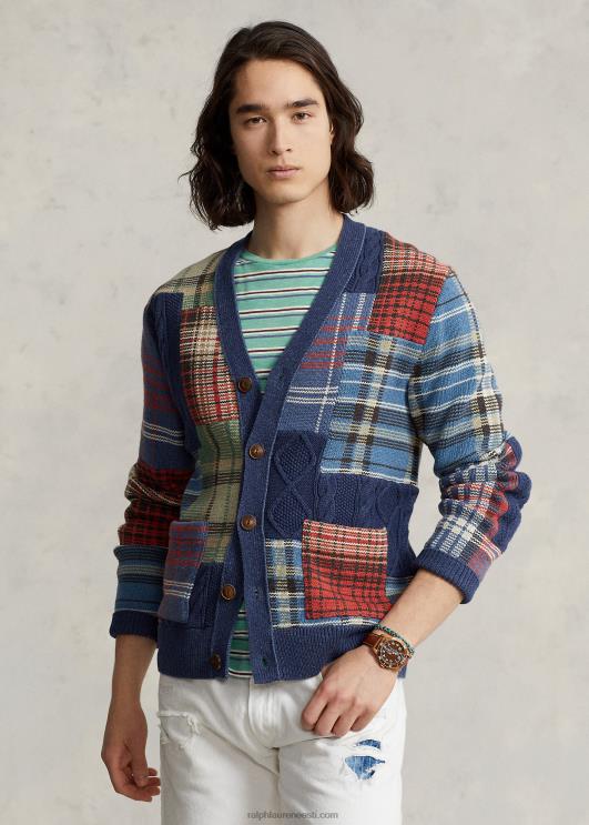 Ralph Lauren mehed lapiline puuvillane kardigan PR0V1203 mereväe multi