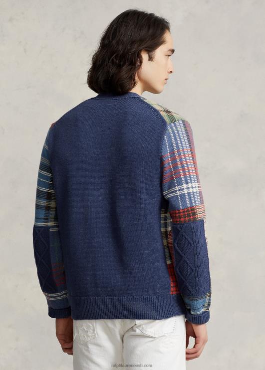 Ralph Lauren mehed lapiline puuvillane kardigan PR0V1203 mereväe multi