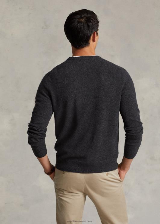 Ralph Lauren mehed pestav kašmiirist kaelusega kampsun PR0V601 tumedast graniidist kanarbik