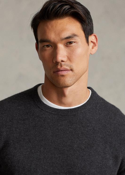 Ralph Lauren mehed pestav kašmiirist kaelusega kampsun PR0V601 tumedast graniidist kanarbik