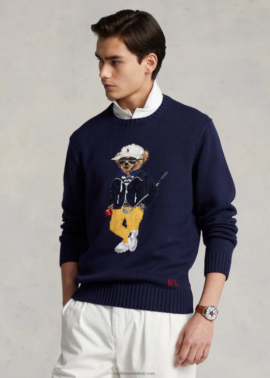 Ralph Lauren mehed polo bear puuvillasegu kampsun PR0V1074 rafineeritud merevägi