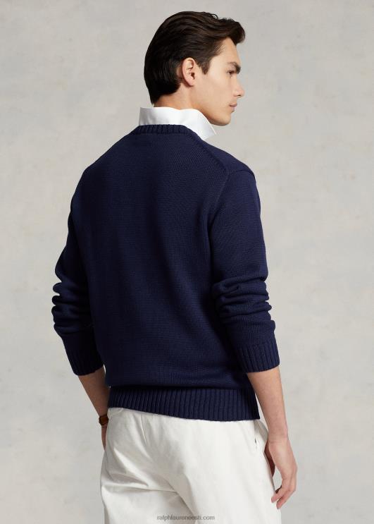 Ralph Lauren mehed polo bear puuvillasegu kampsun PR0V1074 rafineeritud merevägi