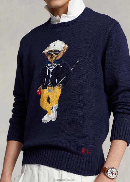 Ralph Lauren mehed polo bear puuvillasegu kampsun PR0V1074 rafineeritud merevägi