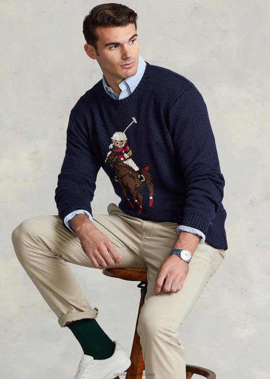 Ralph Lauren mehed polo karu ja suur poni kampsun PR0V1683 merevägi