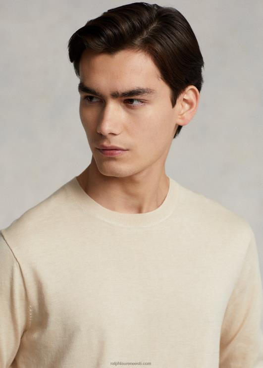 Ralph Lauren mehed puuvillane kaelusega kampsun PR0V1067 hele liivaluitekanarbik