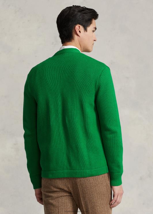 Ralph Lauren mehed puuvillane letterman kardigan PR0V8520 uus metsa multi