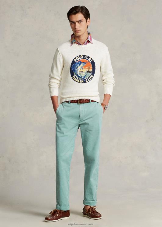 Ralph Lauren mehed puuvillane-linane graafiline kampsun PR0V8609 kreem multi