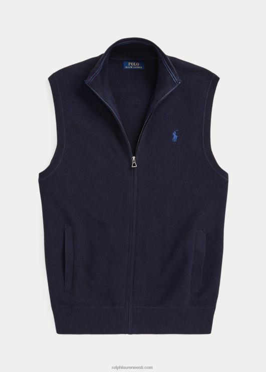 Ralph Lauren mehed puuvillane täistõmblukuga kampsunvest PR0V780 mereväe kanarbik