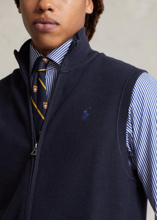 Ralph Lauren mehed puuvillane täistõmblukuga kampsunvest PR0V780 mereväe kanarbik