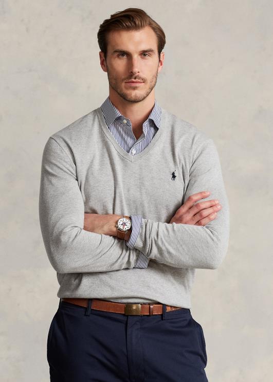 Ralph Lauren mehed puuvillane v-kaelusega kampsun PR0V1316 ja üle kanarbiku