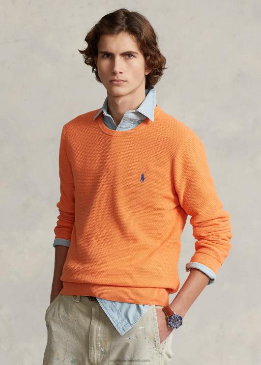 Ralph Lauren mehed tekstuuriga puuvillase kaelusega kampsun PR0V644 klassikaline virsikukanarbik