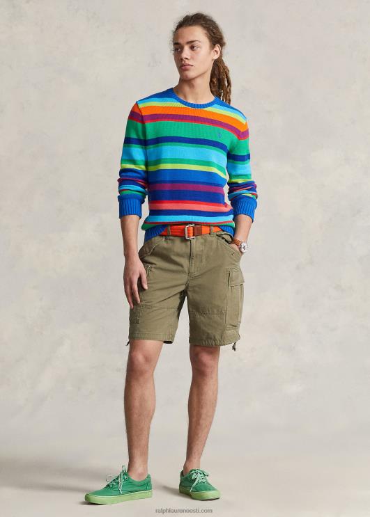 Ralph Lauren mehed triibuline puuvillane kaelusega kampsun PR0V888