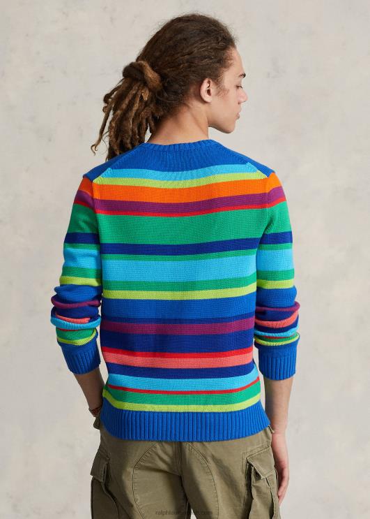 Ralph Lauren mehed triibuline puuvillane kaelusega kampsun PR0V888