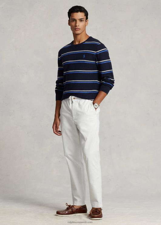 Ralph Lauren mehed triibuline võrkkootud puuvillane kampsun PR0V548 mereväe kombinatsioon