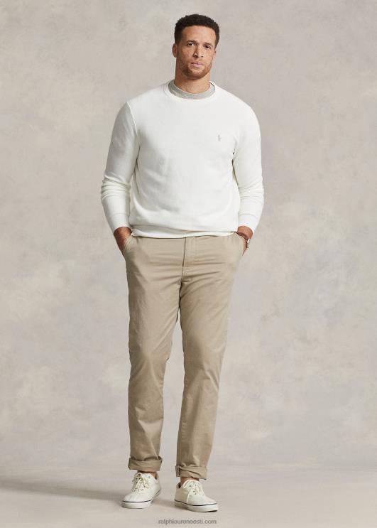 Ralph Lauren mehed võrkkootud puuvillane kampsun PR0V1894 tekipesu valge