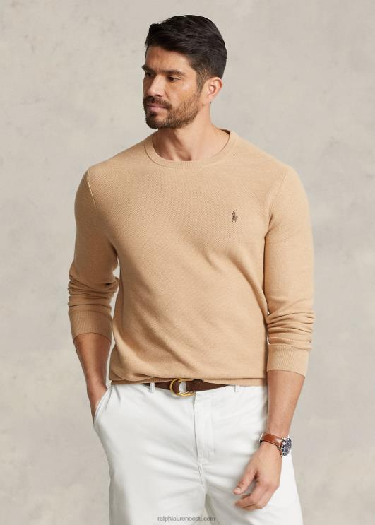 Ralph Lauren mehed võrkkootud puuvillane kampsun PR0V1895 kaameli melange