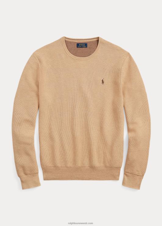 Ralph Lauren mehed võrkkootud puuvillane kampsun PR0V1895 kaameli melange