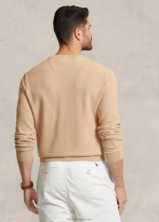 Ralph Lauren mehed võrkkootud puuvillane kampsun PR0V1895 kaameli melange