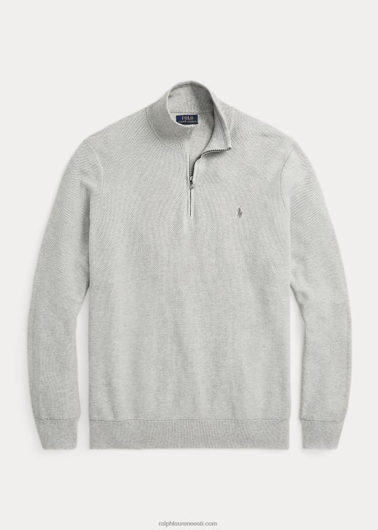 Ralph Lauren mehed võrkkootud puuvillane veerandtõmblukuga kampsun PR0V1915 ja üle kanarbiku