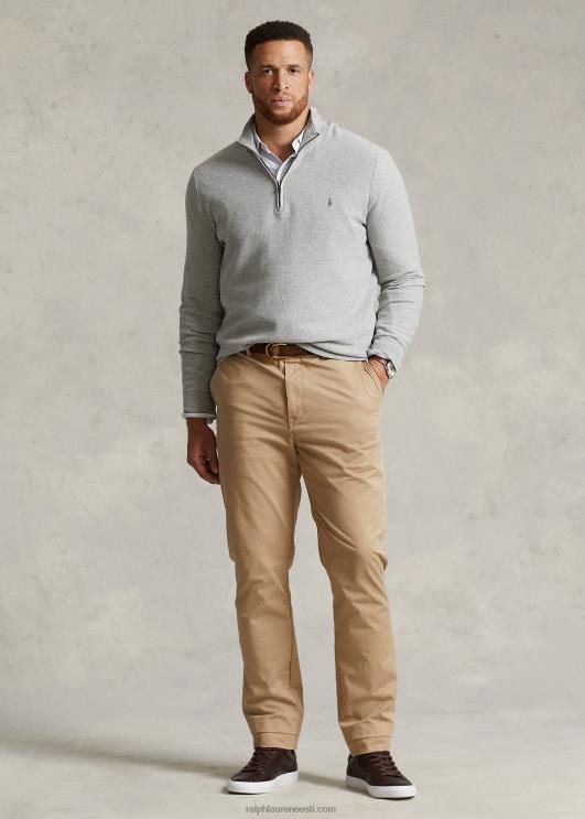 Ralph Lauren mehed võrkkootud puuvillane veerandtõmblukuga kampsun PR0V1915 ja üle kanarbiku