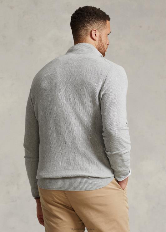 Ralph Lauren mehed võrkkootud puuvillane veerandtõmblukuga kampsun PR0V1915 ja üle kanarbiku