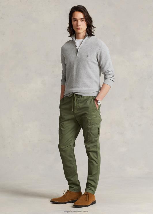 Ralph Lauren mehed võrkkootud puuvillane veerandtõmblukuga kampsun PR0V513 ja üle kanarbiku