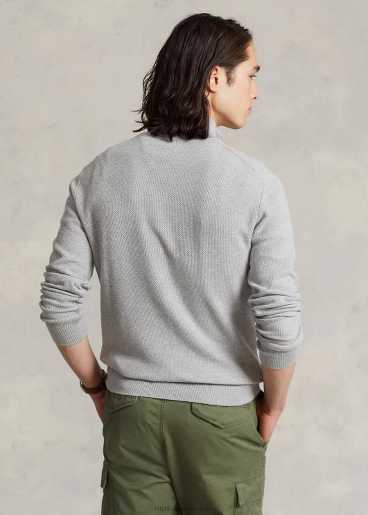 Ralph Lauren mehed võrkkootud puuvillane veerandtõmblukuga kampsun PR0V513 ja üle kanarbiku