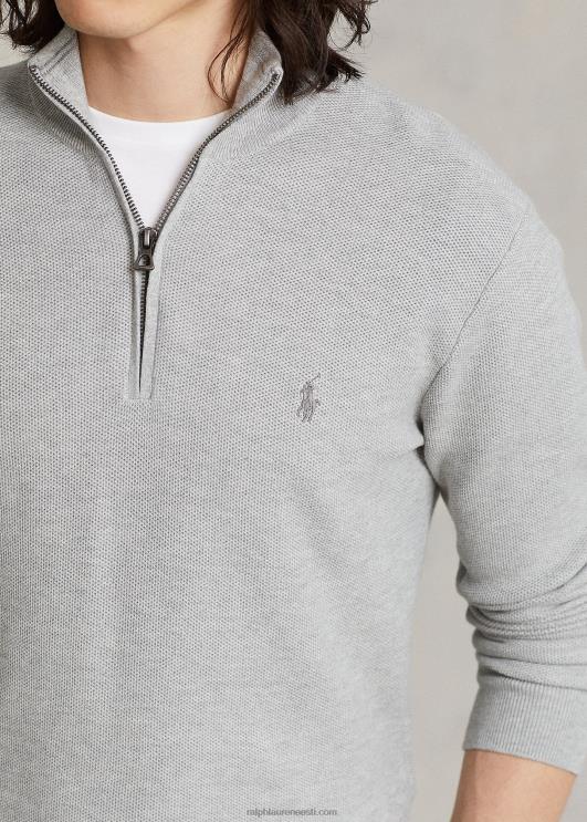 Ralph Lauren mehed võrkkootud puuvillane veerandtõmblukuga kampsun PR0V513 ja üle kanarbiku