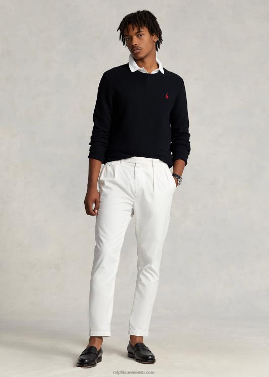 Ralph Lauren mehed võrkkootud puuvillasest kaelakaelusega kampsun PR0V671 must