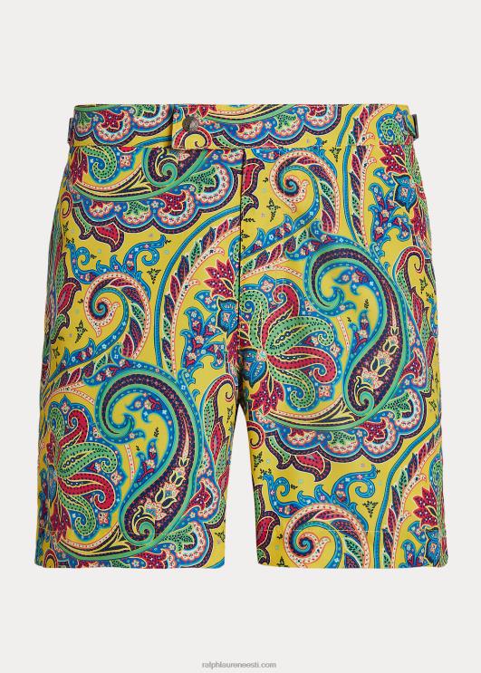 Ralph Lauren mehed 5,75-tolline monaco ujumiskorv PR0V8611 kollane jerry paisley